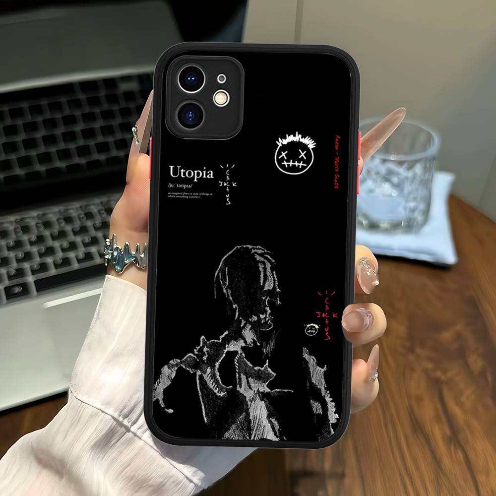 T-Travis S-ScottS Singer Phone Case For IPhone 13 12 X XS MAX Pro Max 16 15 11 14 Pro Max Shockproof Matte Cover