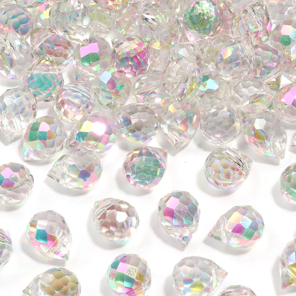 50pcs Strawberry Crystal Beads Colorful Faceted Glass Loose Spacer Beads For Jewelry Making DIY Necklace Bracelets Accessories