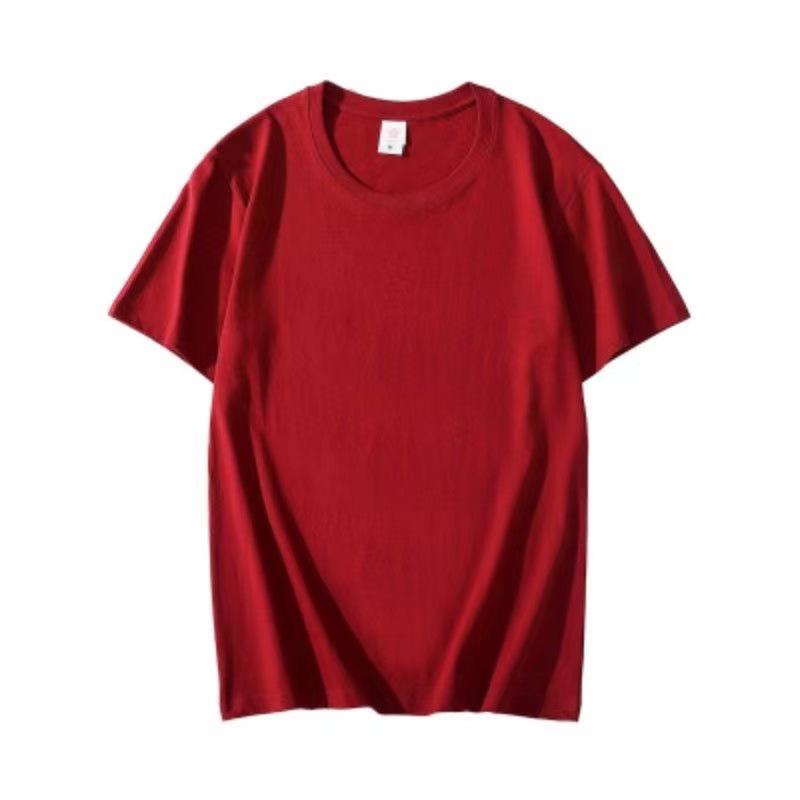 Men's and Women's Slim Fit Xinjiang Cotton T-Shirt: Short-Sleeved White or Black with Summer Logo Print