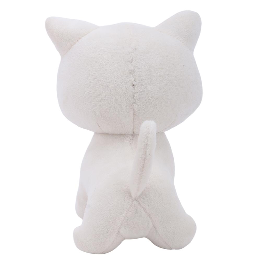 18cm Cute White Staring Cat Plush Toys Soft Fluffy Stuffed Anime Game Cat Plush Dolls Home Decor Fans Kids Birthday Xmas Gifts