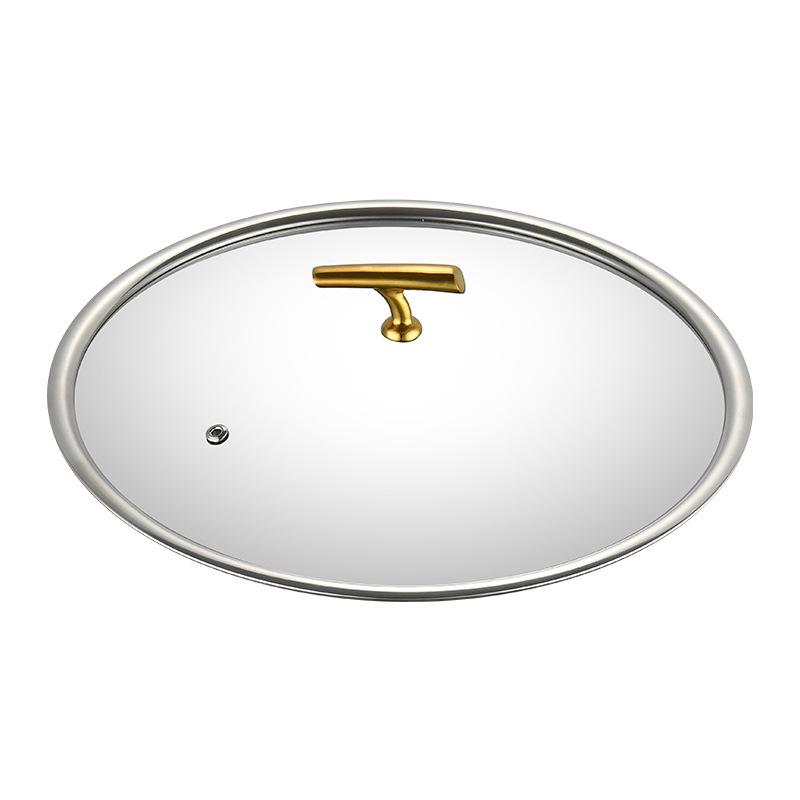 Golden Maple Leaf 304 Stainless Steel Hot Pot with Lid, Hammer Pattern, Three-Layer, Large Capacity, Universal Design, Clear Soup Divider.