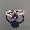 Flower Ornaments High Texture Hexagonal Rings Women's Fashion Metal Jewelry