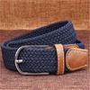 Men's Women's Canvas Plain Webbing Metal Buckle Woven Stretch Waist Belt Strap