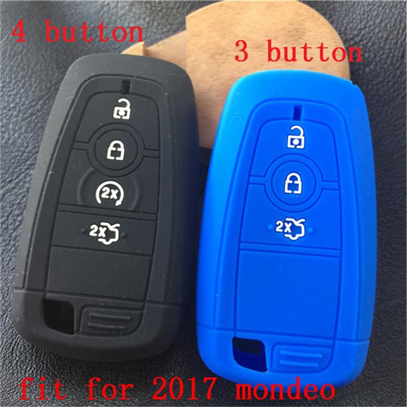 Silikon-Gummi Auto Schlüsselabdeckung Hülle für Ford Mondeo 2017 MKC MKX MKZ Lincoln Continental Focus Edge Kuga EcoSport 3 4 Tasten Schlüssel