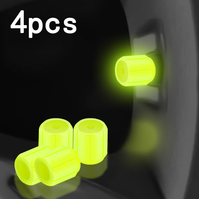 Luminous Tire Valve Caps 6 Colors Car Motorcycle Glowing Valve Cover Car Tire Wheel Hub Styling Tool Auto Accessories 4/8/20pcs Stem Caps1
