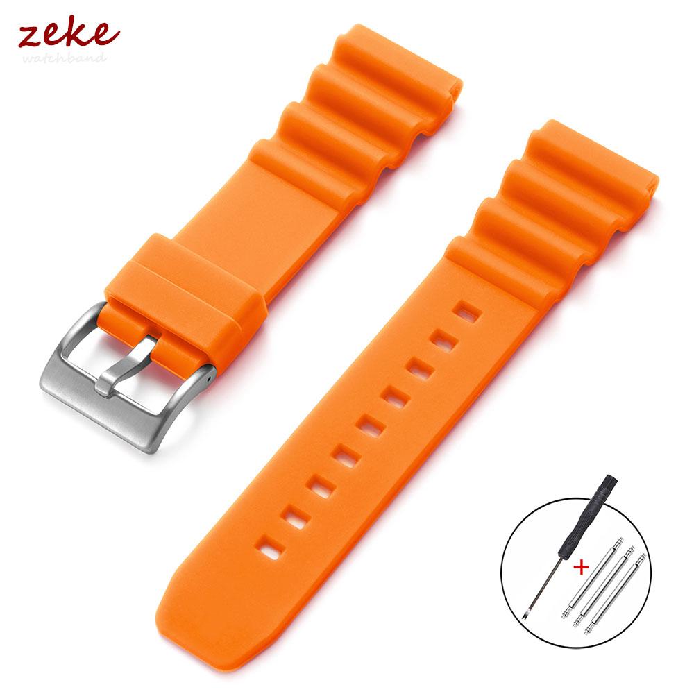 Soft Silicone Rubber Watch Strap 20mm 22mm Men Women Sport Waterproof Breathable Wrist Band Pin Buckle Bracelet for Seiko SKX007