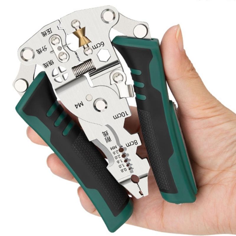 Professional 3 In 1 Wire Stripping Tool with Voltages Detection and Accuracy Cutting Blade for Electricians and DIY Projects