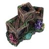 Simulierte Weinkistenform Aquariendekoration Harz Versteck Fischtank Ornament Dekorativ Hohl