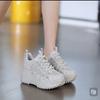 Summer Single Net Dad Shoes Women's Rhinestone Thick Sole Heightening Lightweight Soft Sole Breathable 2025 New Casual Sports Women's Shoes