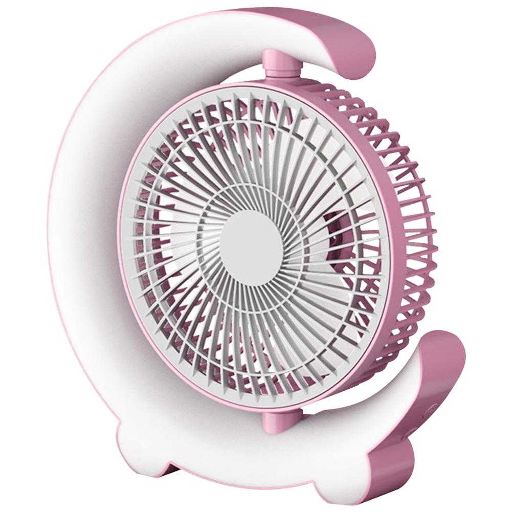 USB Desk Fan 3 Speeds with Colorful Light Portable Table Fan 360 Degree Rotatable Quiet for Home Office Bedroom Dorm Summer Gift