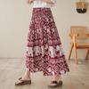 Cotton Satin Plus Size High Waist Vintage Summer Casual Loose Long Woman Skirt