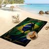 Brazil Football Print Beach Towel Quick Dry Super Absorbent Soft Bath Towel for Swimming Beach Travel Fan Souvenir Gift