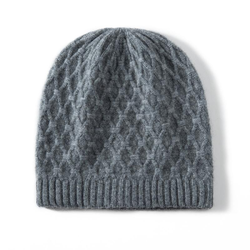 Autumn and winter new thickened cashmere hat versatile hat solid color warm wool hat European and American men's and women's knitted hat warm