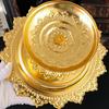 Decorative Alloy Offering Plate with Ornamental Pattern Tall for Religious Ceremonies Home Decoration Highlight