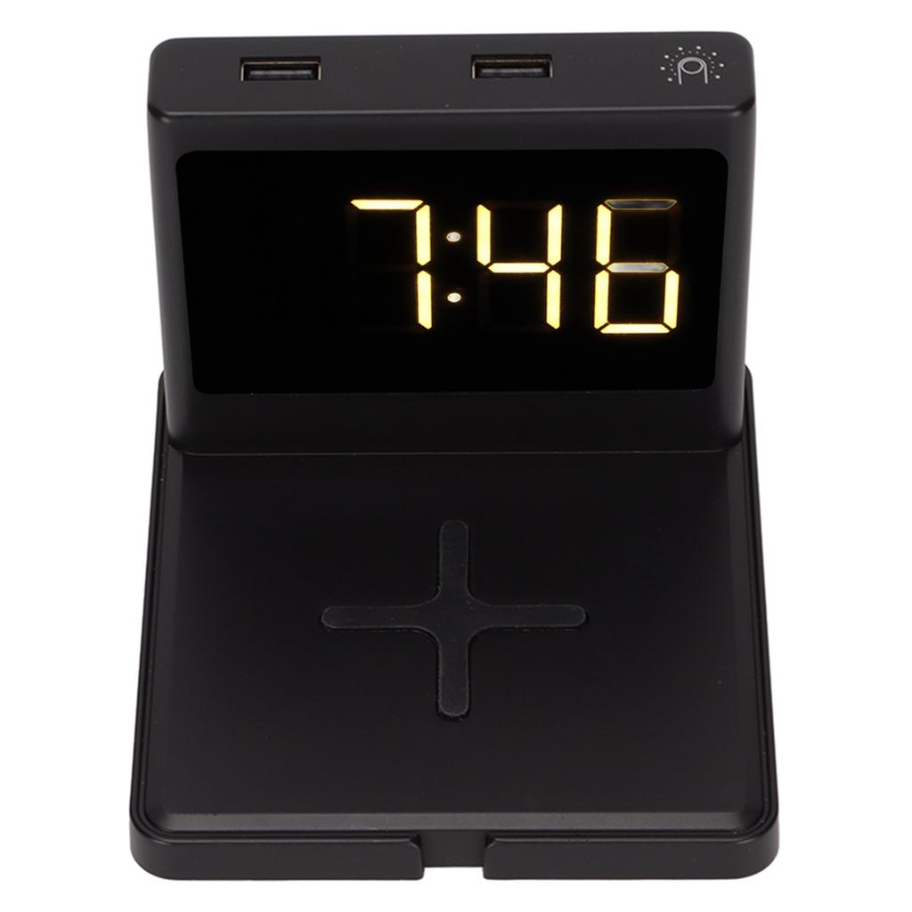 Phone Digital Clock   3 in 1 Type C Wireless Charging Alarm Clock with Snooze Button for Tablet   Fan