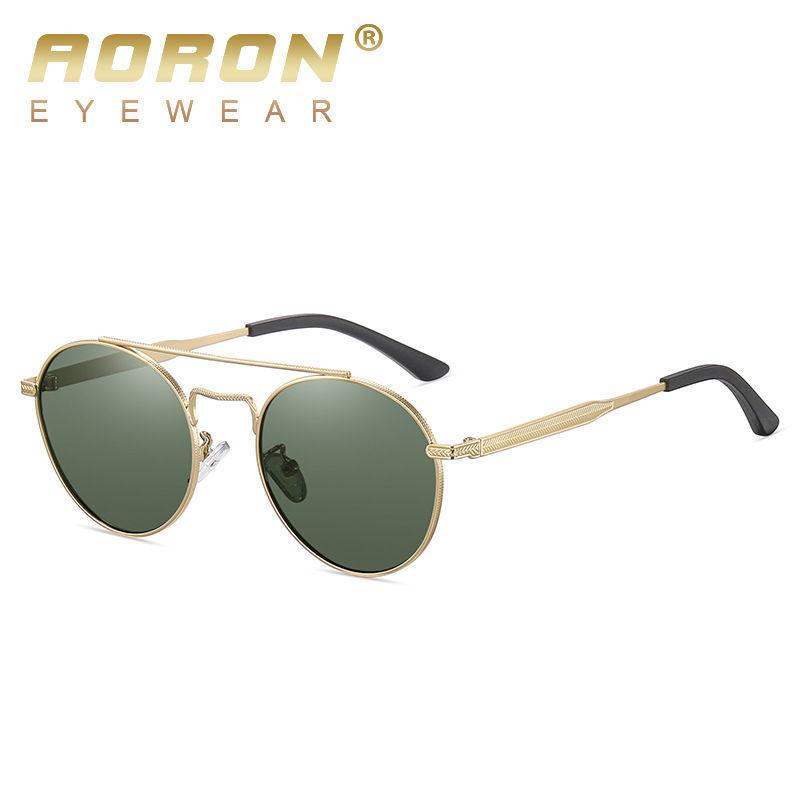 AORON Round Metal Frame Photochromic Polarized Sunglasses for Men Women Sports Fishing Anti Glare UV400 Glasses