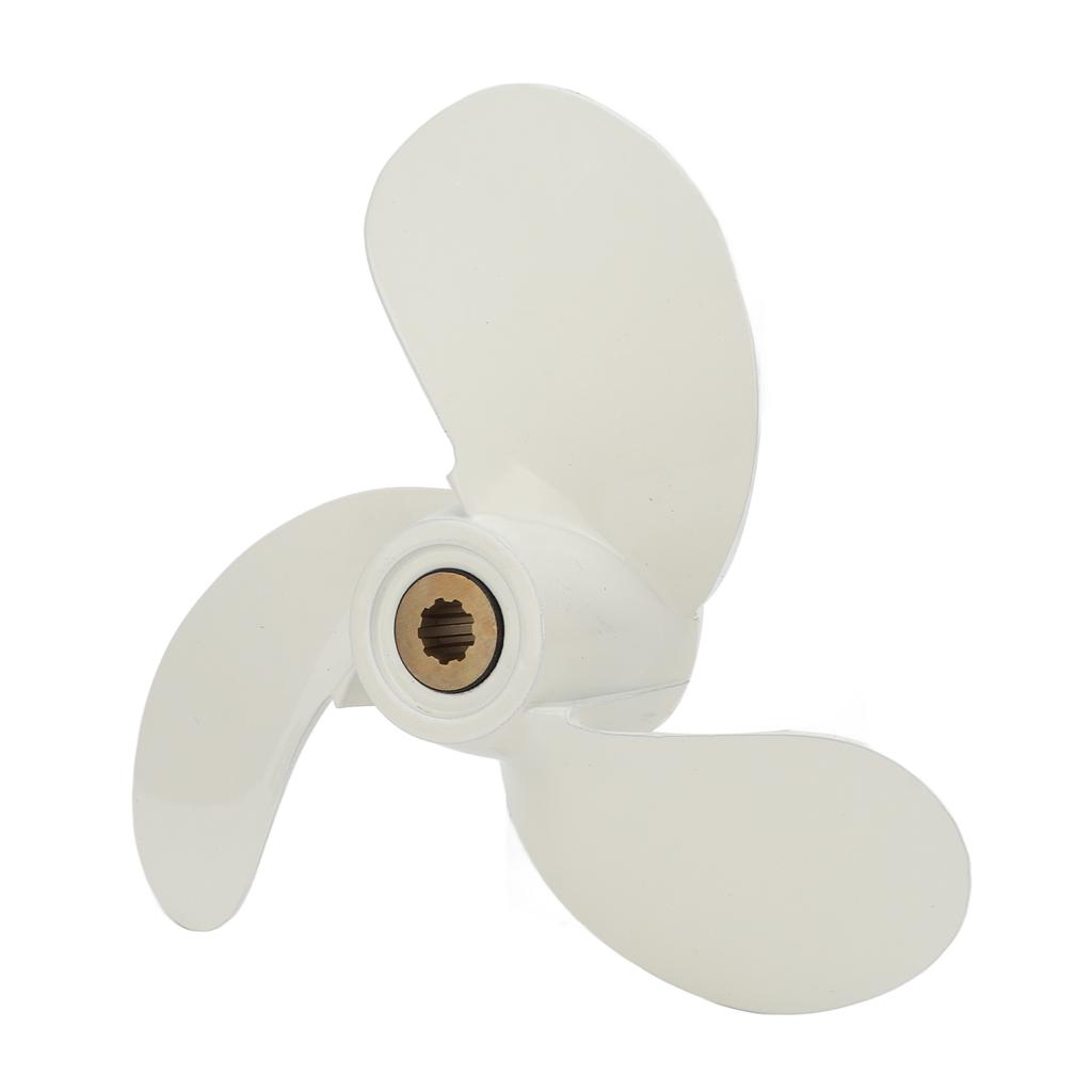 Elice Marină 7 1/4 țoli 6L5‑45943‑00‑EL 9 Caneluri 3 Padele Elice de Barcă Înlocuire pentru Motor 2.5CP 3CP F2.5A 3A