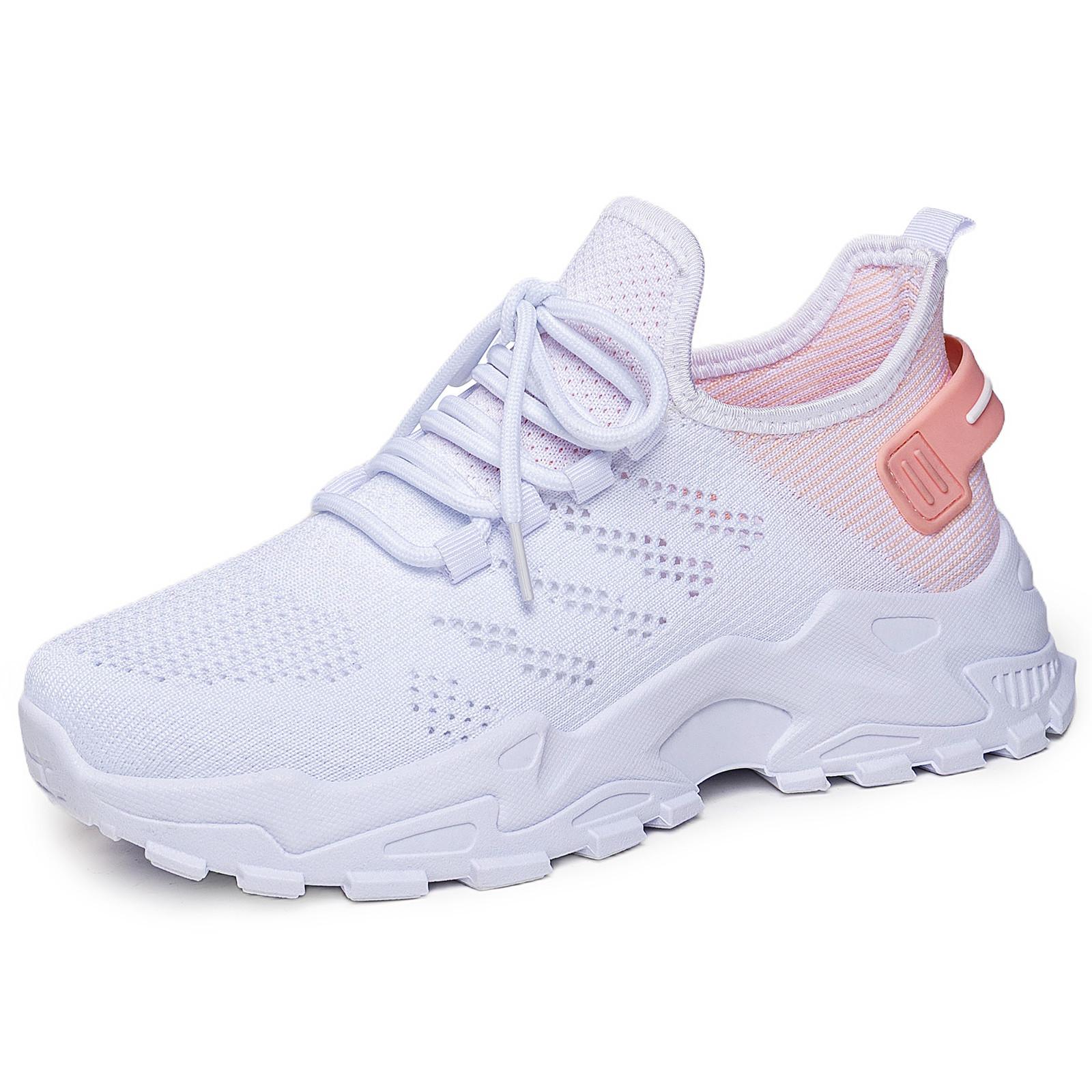

Women s Shoes 2026 New Versatile Thick Soled Sports Running Shoes, Comfortable, Breathable, Lace Up Casual Shoes 36