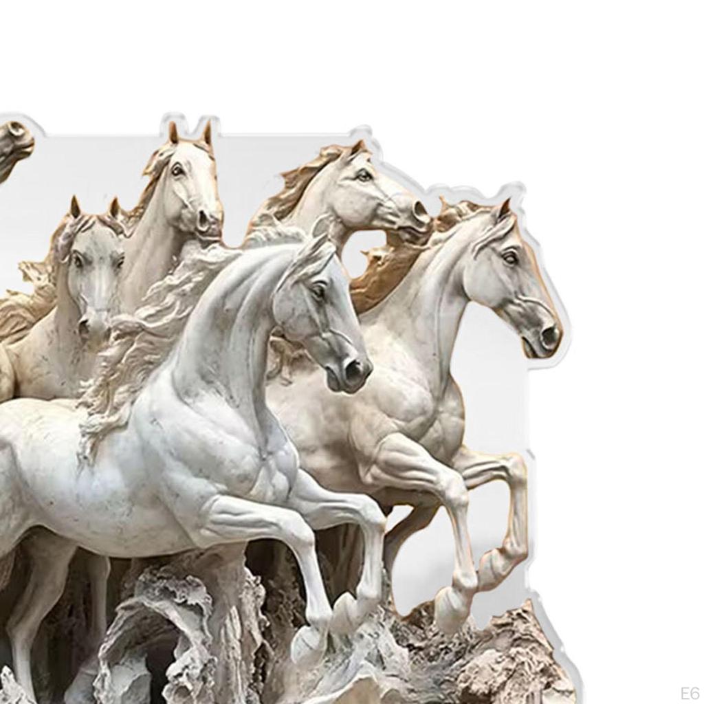 2D Acrylic Horse Ornament Desktop Display Collectible Flat Table Sign Figurine for Home