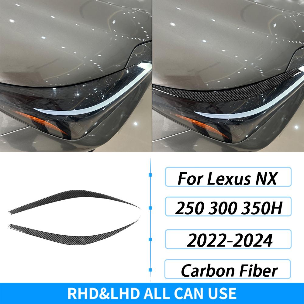 For Lexus NX 250 300 350H 2022-2024 Carbon Fiber Gear Shift Knob Both Side Panel Trim Cover Car Interior Accessories Sticker