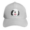LOVE Black and White Sheepadoodle   Baby Blue Baseball Cap Unisex Women Casual Summer Sport Sun Cap