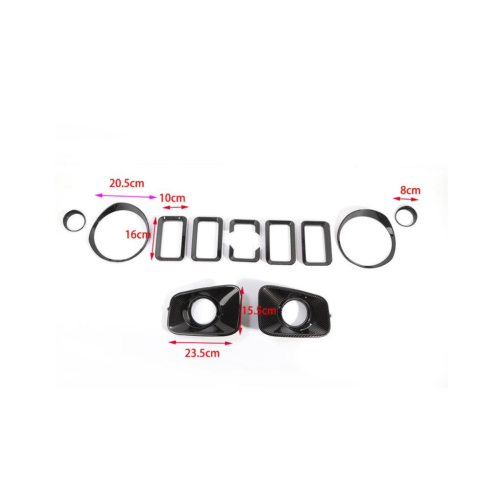 Hodelys Grille Trim Front Blinklys Front Tåkelampe Dekor Deksel Klistremerker For Suzuki Jimny 2019 Up ABS Carbon Fiber Biltilbehør