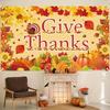 2D Autumn Harvest Turkey and Pumpkins Photo Background