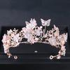 Rose Gold Crystal Bridal Tiaras and Crowns for Women Bride Rhinestone Prom Diadem Headband Bridal Wedding Hair Accessories Crown