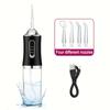 Smart electric water flosser with precise pressure control and360°Rotating nozzle for deep cleaning of teeth and gums, with replaceable heads USB