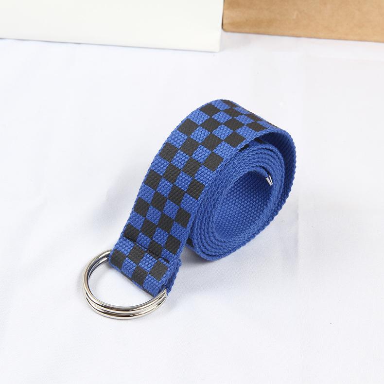 

Удлиненный клетчатый холщовый ремень Литературный стиль Унисекс Студенческий ремень Модный ремень 130cm