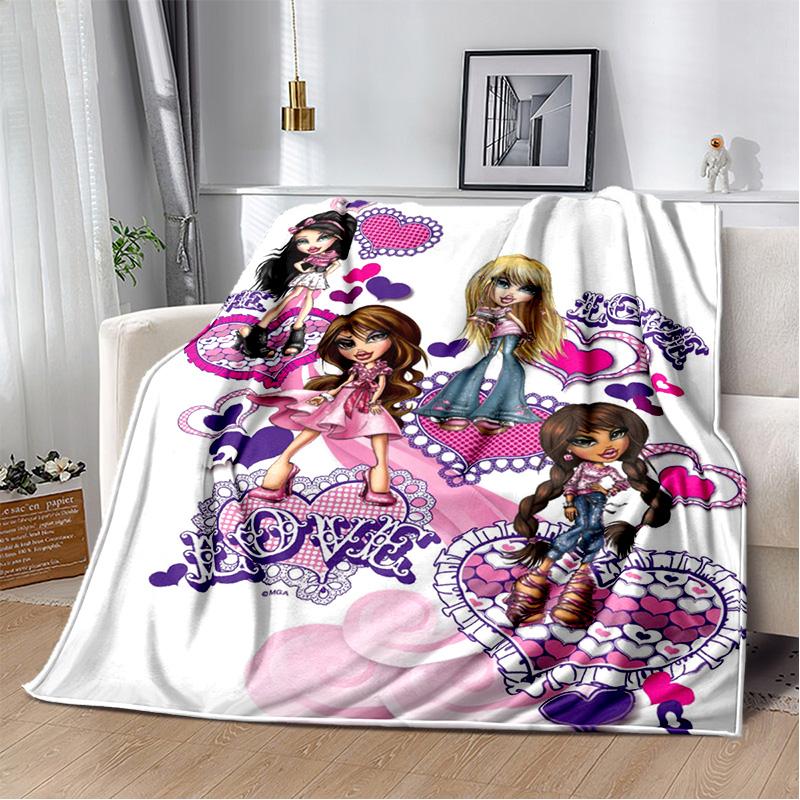 Bratz Cartoon 3D Printed Girls Blanket,Flannel Soft Throw Blanket for Home Bedroom Bed Sofa Picnic Office Hiking Cover Kids Gift