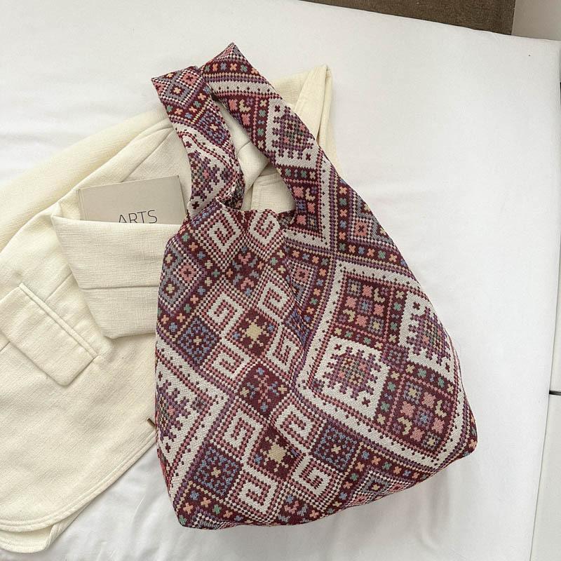 Personalized Ethnic Style Bag for Women New Trendy and Simple Handbag Casual Commuter One-shoulder Tote Bag