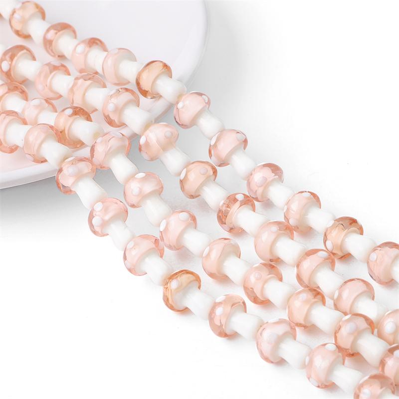 5-25Pcs Glazed Mushroom Glass Beads For DIY Jewelry Making Necklace Bracelet Earrings Craft Accessories