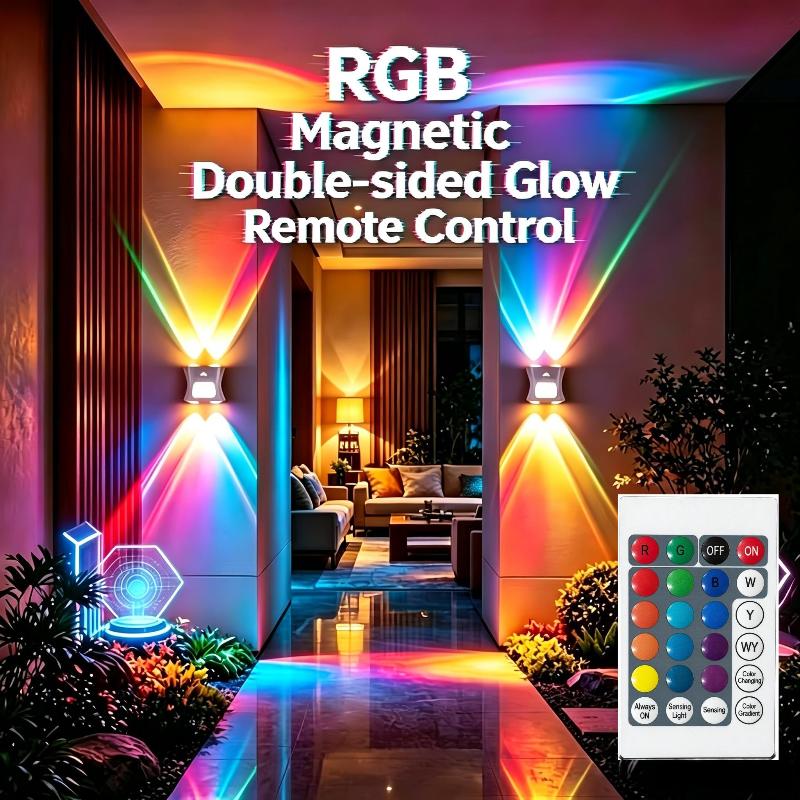 Motion Sensor Rgb Led Wall Light, Magnetic Drill-Free Night Lamp Remote Control 16 Color 3 Cct Indoor Decor Spotlight