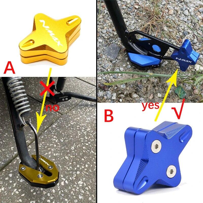 Logo 'NMAX' for YAMAHA NMAX155 NMAX125 NMAX 155 125 Motorcycle CNC Side Stand Enlarger & Kickstand Column Auxiliary