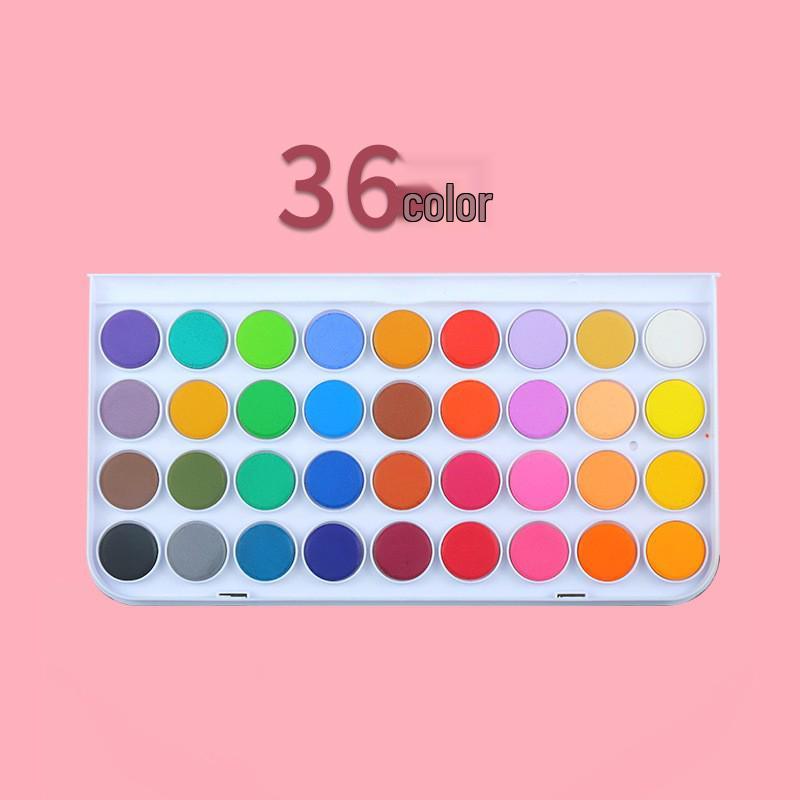 Huiyi Children's Watercolor Paint Set - 24/36 Colors Solid Powder Cakes