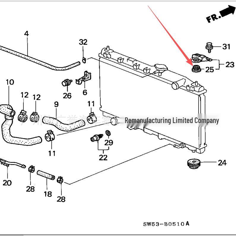 Premium Upper Radiator Rubber Grommet 74173-SJ4-000 for Acura Accord, Avancier, Breeze, CDX, etc.