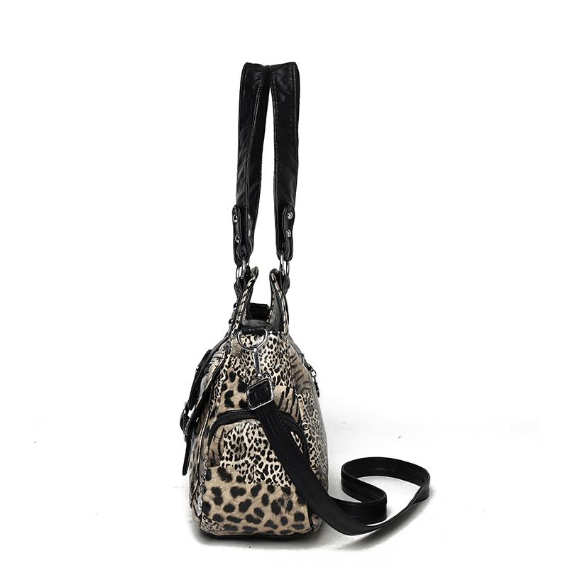 Vintage Leopard Schultertasche Damen Handtasche