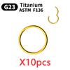 10/50Pcs Hoop Earring G23 Titanium Nose Ring For Women Piercing Jewelry Lip Ear Ring Hoop Mixed Body Clips Hinge
