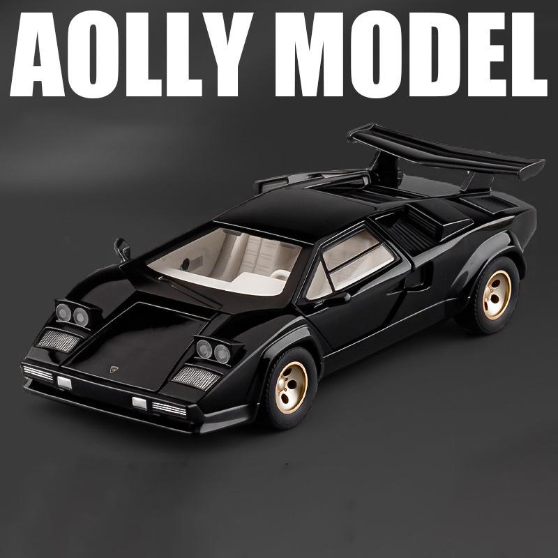 1/24 Lamborghini Countach LP5000s Alloy Classic Sports Car Model Diecast Metal Retro Racing Vehicles Car Model Sound and Light Kids Toy Gift