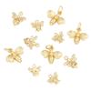 Copper Zircon Cute Bee Charms Pendants for Necklace Earring Bracelet Making