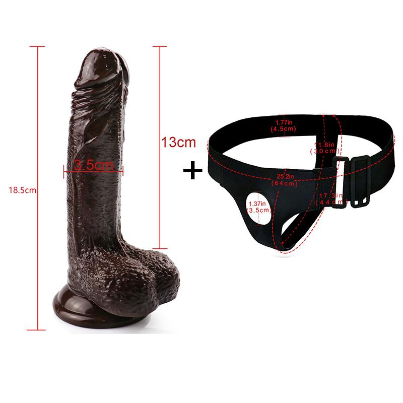 RUNYU Strapon Dildo for Women Suction Cup Realistic Strap-On Dildo Strap On Sex Toy for Lesbian