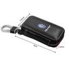 1Pcs Leather Emblem Car Key Case Keychain Zipper Key Case Bag Emblem For VW Golf Amarok T5 Phaeton ID3 Tiguan T-Cross GTI QR2