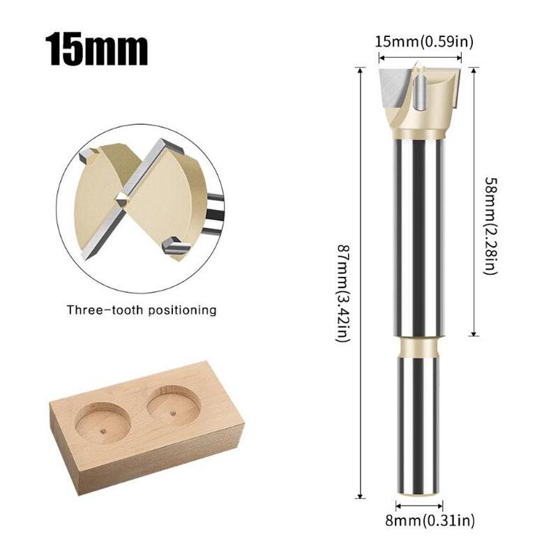

Сверло для сверления отверстий в петлях Фреза для деревообработки Forstner Фреза из карбида вольфрама 15-60 мм 15mm золотой