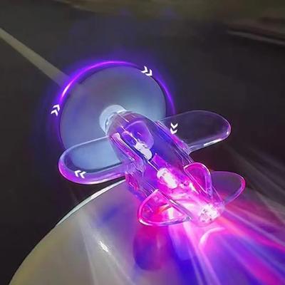 Wind Powered LED Airplane Ornament for Motorcycles Handbar Car Rearview Mirror At Night Rotating LED Lights Decoration