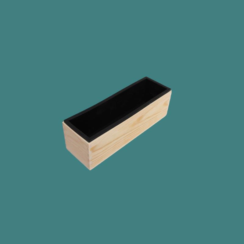 Rectangular Silicone Soap Mold & Wood Box for DIY Cold Process Soap Making (1200g Capacity)