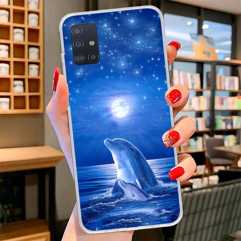 

Ocean Animal Cute Dolphin Cover Phone Case For Samsung Galaxy A12 A22 A32 A52 A72 A02S Phone Case Note 20 Ultra 10 S10 Plus A51 Samsung A22 4G