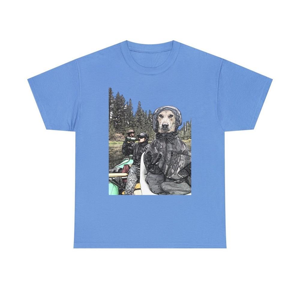 Fishing Dawg Graphic Print Short Sleeve Unisex Heavy Cotton T-Shirt