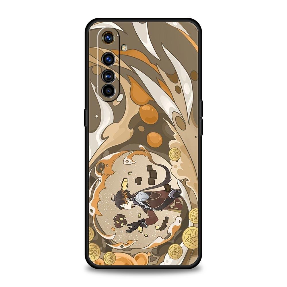 For Realme 10 9 8 5G 7 6 GT2 Pro Plus 9i 8i C21 C11 C25 C35 Genshin Impact Cartoon Logo Phone Case For Realme GT Neo 2 3T Cover