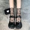 1Pair/2Pairs/3Pairs,Polka Dot Mesh Socks, Sweet & Lightweight Lace Socks, Women's Stockings & Hosiery